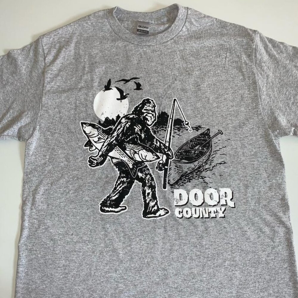 Door County, WI Bigfoot Fishing T-Shirt